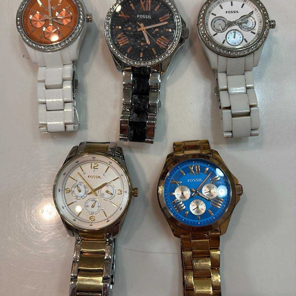 Fossil Watch Set - Orange, Black, White, Gold, Blue